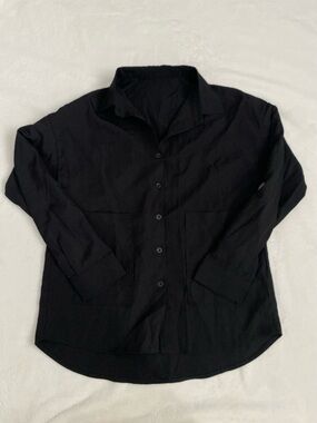 Classic Black Women's Button-Down Shirt